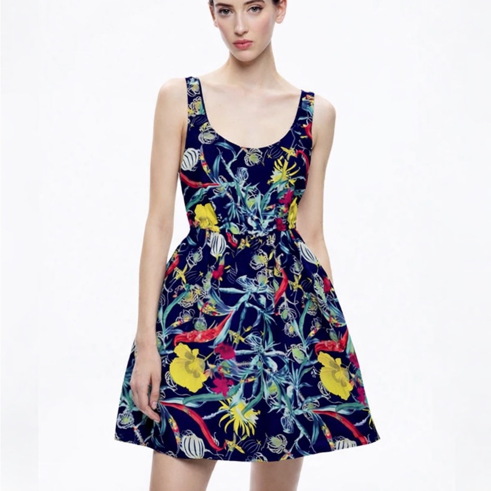 NWT Alice + Olivia Amazon Prints Silk Blend Tank Dress S